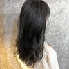 暗髪 ロングの大人ヘアカラー